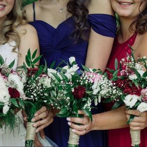 Bridesmaid dress gown navy wedding